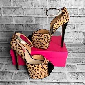 Betsy Johnson Platform Leopard Stilettos 8